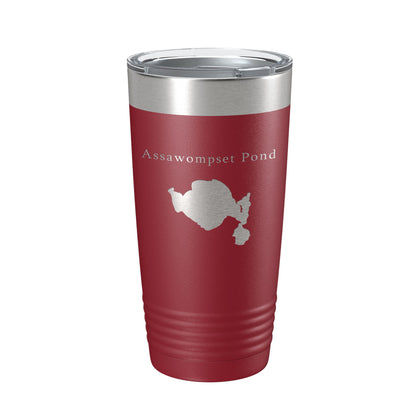 Assawompset Pond Tumbler Lake Map Travel Mug Insulated Laser Engraved Coffee Cup Massachusetts 20 oz-18