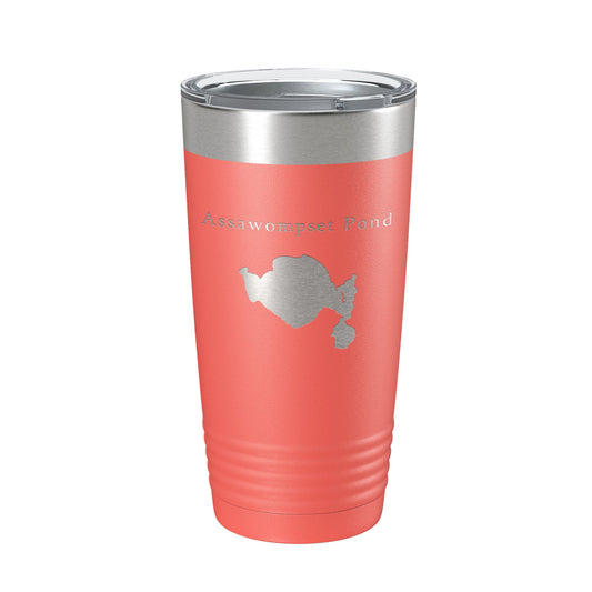 Assawompset Pond Tumbler Lake Map Travel Mug Insulated Laser Engraved Coffee Cup Massachusetts 20 oz-20