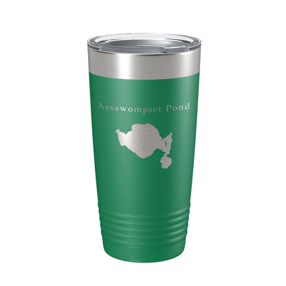 Assawompset Pond Tumbler Lake Map Travel Mug Insulated Laser Engraved Coffee Cup Massachusetts 20 oz-9