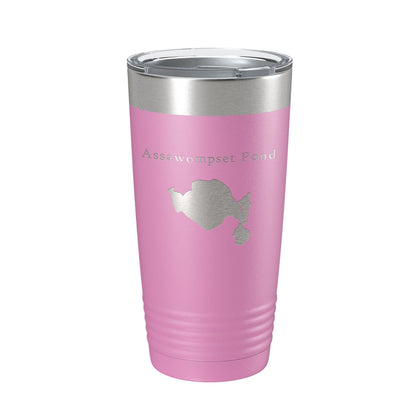 Assawompset Pond Tumbler Lake Map Travel Mug Insulated Laser Engraved Coffee Cup Massachusetts 20 oz-14