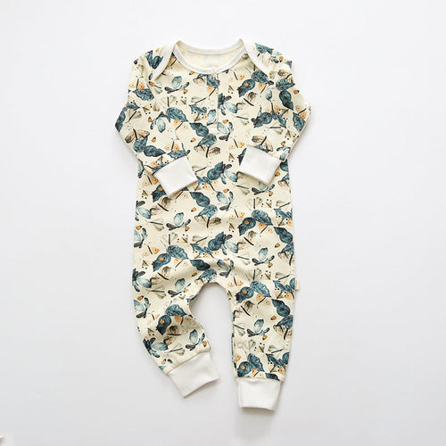 Baby Floral Graphic Envelope Collar Design Soft Cotton Nordic Style