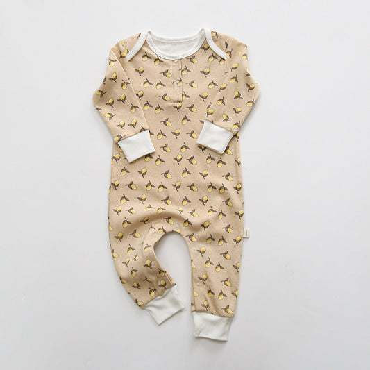 Baby Floral Graphic Envelope Collar Design Soft Cotton Nordic Style