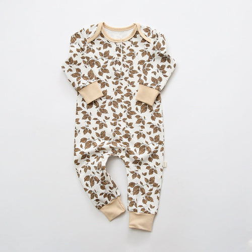 Baby Floral Graphic Envelope Collar Design Soft Cotton Nordic Style